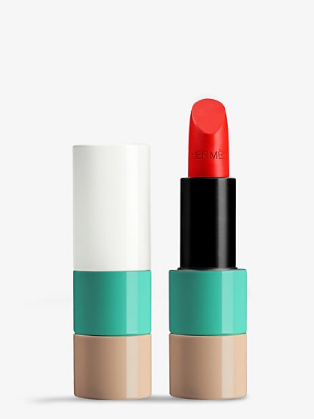 Hermes Rouge Satin Lipstick — Vibrant Coral Red